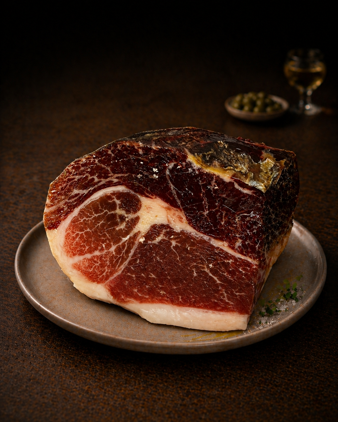 Generosa y distinguida pieza de jamón ibérico de bellota sin hueso